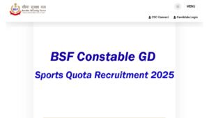 BSF Constable GD Sports Quota Recruitment 2025