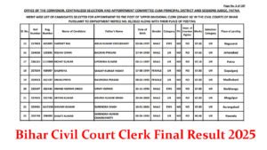 Bihar Civil Court Clerk Final Result 2025