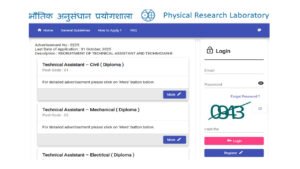ISRO Technical Assistant and Technician Online Form 2025