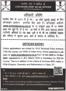 Indian Army 55 TES Recruitment 2025 