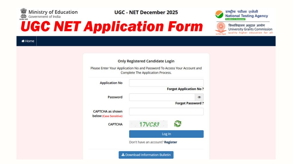 UGC NET December 2025 Application Form